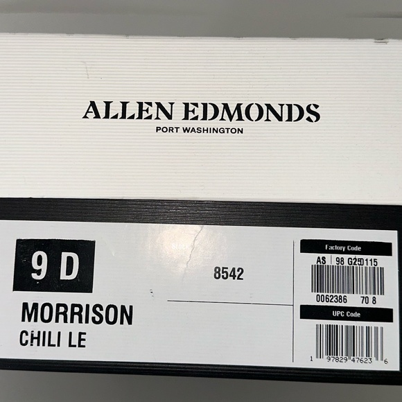 Allen Edmonds Morrison Reserve Whole-cut Oxford Dress Shoe new in box (NIB)